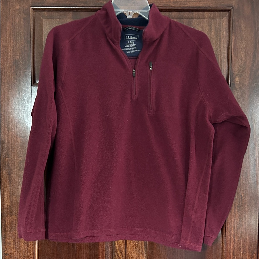 L.L. Bean Men's Maroon Zip-Up Fleece